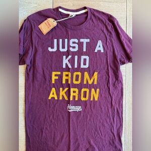 HOMAGE men’s Burgundy 'Just a Kid from Akron' Tee